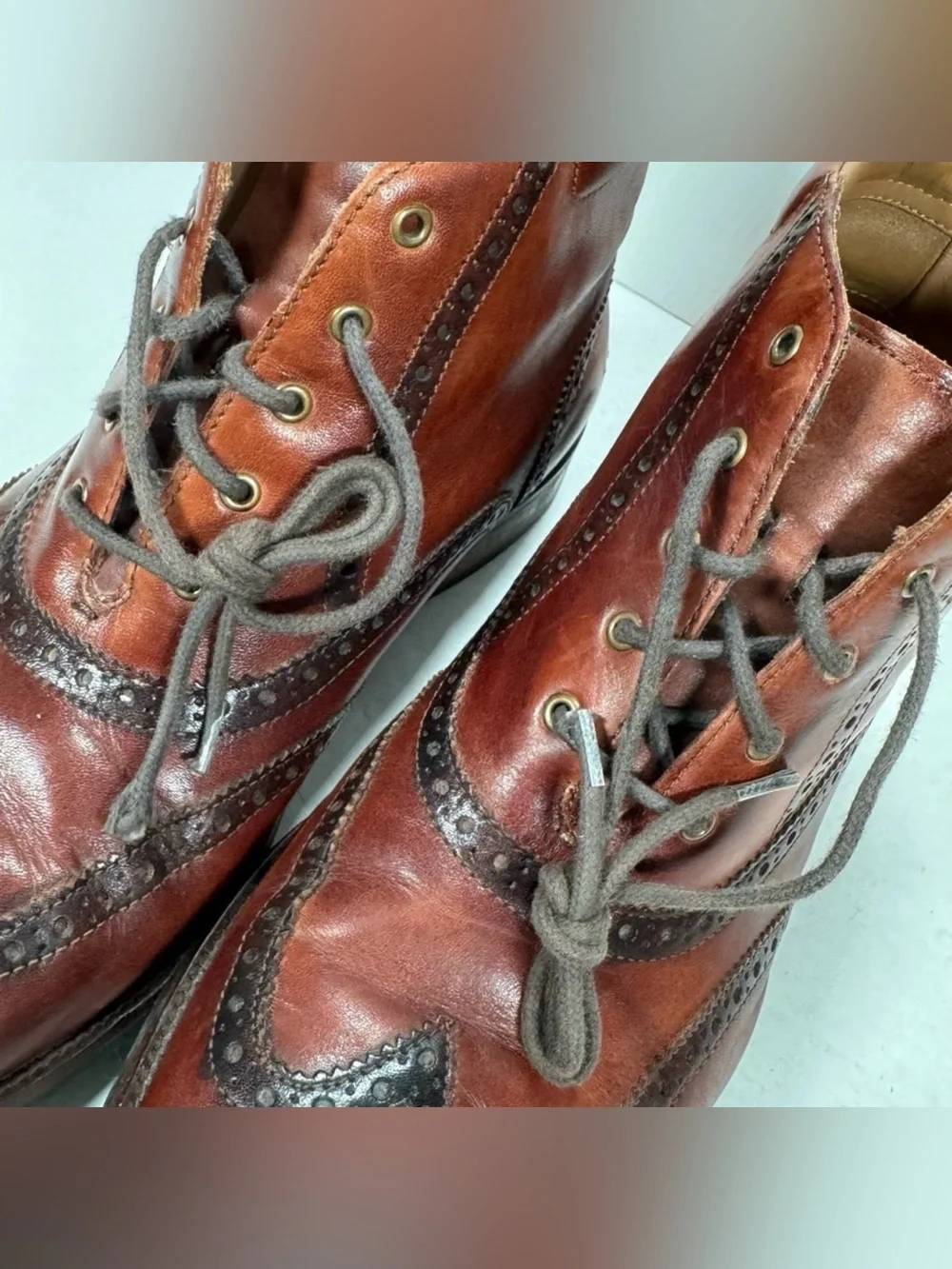 Cole Haan Brown Leather Williams Wingtip Lace Up Chukka Boots Men Size 10W
